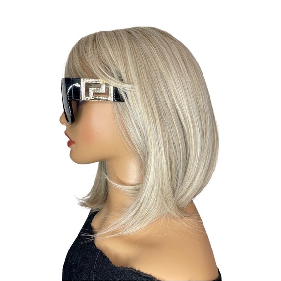 Oversized Square Frame Sunglasses with Gold Embellished Accents - Picture 3 of 5